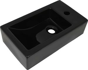 Umywalka vidaXL Umywalka prostokątna z otworem na kran 46x25.5x12cm czarna 2