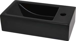 Umywalka vidaXL Umywalka prostokątna z otworem na kran 46x25.5x12cm czarna 4