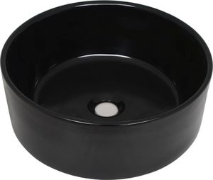 Umywalka vidaXL Umywalka ceramiczna okrągła 40x15cm czarna 2