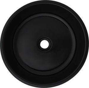 Umywalka vidaXL Umywalka ceramiczna, okrągła, 42x12 cm, czarna 3