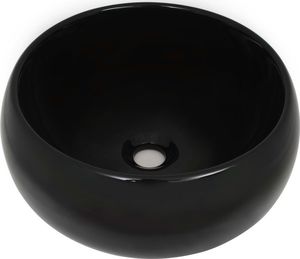 Umywalka vidaXL Umywalka ceramiczna okrągła 40x15cm czarna 2
