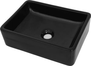 Umywalka vidaXL Umywalka ceramiczna prostokątna 41x30x12cm czarna 2