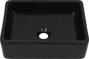 Umywalka vidaXL Umywalka ceramiczna prostokątna 41x30x12cm czarna 3