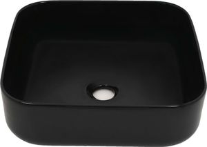 Umywalka vidaXL Ceramiczna umywalka kwadratowa, 38 x 38 x 13,5 cm, czarna 3
