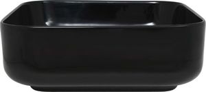 Umywalka vidaXL Ceramiczna umywalka kwadratowa, 38 x 38 x 13,5 cm, czarna 4