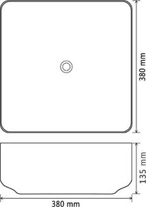 Umywalka vidaXL Ceramiczna umywalka kwadratowa, 38 x 38 x 13,5 cm, czarna 5