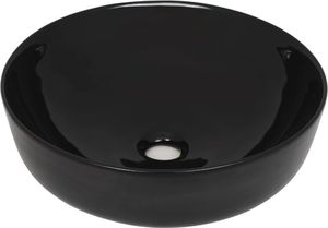 Umywalka vidaXL Umywalka ceramiczna, okrągła, 41,5 x 13,5 cm, czarna 2