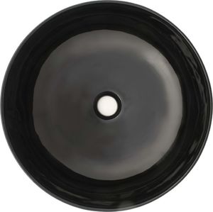 Umywalka vidaXL Umywalka ceramiczna, okrągła, 41,5 x 13,5 cm, czarna 3