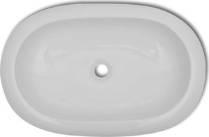 Umywalka vidaXL Umywalka z baterią mieszającą, ceramiczna, owalna, biała 6