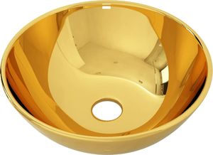 Umywalka vidaXL Umywalka, 28 x 10 cm, ceramiczna, złota (143490) - 143490 2