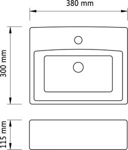 Umywalka vidaXL Umywalka z otworem na baterię, 38x30x11,5 cm, ceramiczna, złota 6