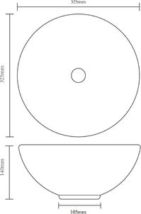 Umywalka vidaXL Umywalka, 32,5 x 14 cm, ceramiczna, srebrna 6
