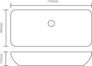 Umywalka vidaXL Umywalka, 71x38x13.5 cm, ceramiczna, złota (143480) 5