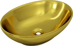 Umywalka vidaXL nablatowa 40cm złota 1