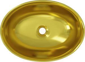 Umywalka vidaXL nablatowa 40cm złota 3