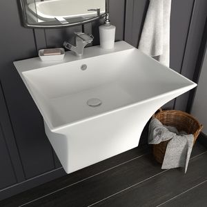 Umywalka vidaXL Umywalka ścienna, ceramiczna, biała, 500x450x410mm (143019) 1