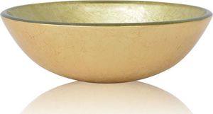 Umywalka vidaXL Umywalka z hartowanego szkła 42 cm, kolor złota 2