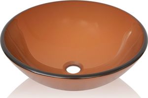 Umywalka vidaXL Umywalka z hartowanego szkła, 42 cm, brązowa 3