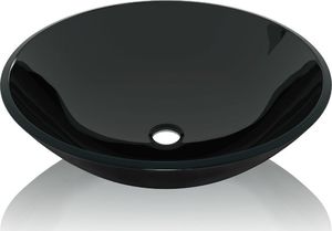 Umywalka vidaXL Umywalka z czarnego, hartowanego szkła 42 cm 3
