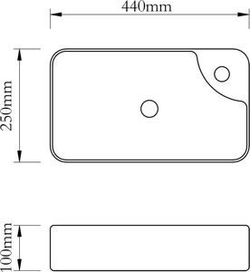 Umywalka vidaXL Ceramiczna umywalka z otworem na kran, biała 5