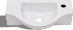 Umywalka vidaXL Ceramiczna umywalka z otworem na kran, biała 3