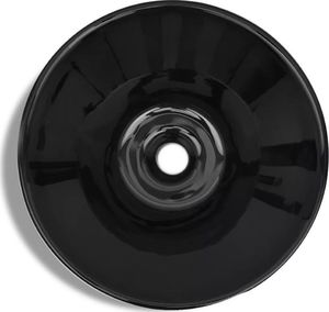 Umywalka vidaXL Umywalka łazienkowa, ceramiczna, czarna, okrągła 5