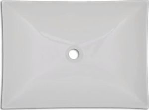 Umywalka vidaXL Umywalka łazienkowa, biała porcelana nietypowy kształt 4