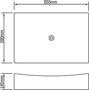Umywalka vidaXL Umywalka łazienkowa, biała porcelana nietypowy kształt 5