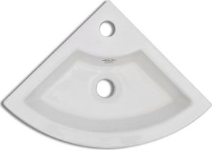 Umywalka vidaXL Umywalka z przelewem, 45 x 32 x 12,5 cm, biała 4