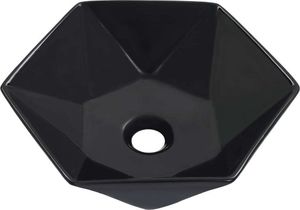Umywalka vidaXL Umywalka, 41 x 36,5 x 12 cm, ceramiczna, czarna 2