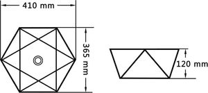 Umywalka vidaXL Umywalka, 41 x 36,5 x 12 cm, ceramiczna, czarna 6
