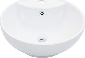 Umywalka vidaXL Umywalka z przelewem, 46,5 x 18 cm, ceramiczna, biała 2