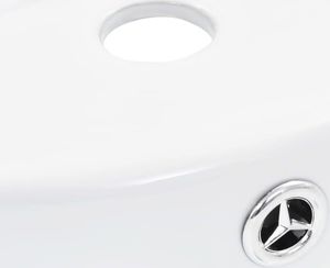 Umywalka vidaXL Umywalka z przelewem, 46,5 x 18 cm, ceramiczna, biała 5