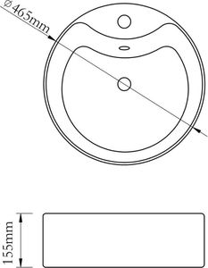 Umywalka vidaXL Umywalka z przelewem, 46,5 x 15,5 cm, ceramiczna, złota 5
