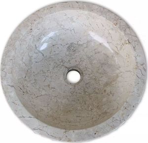 Umywalka vidaXL Umywalka marmurowa, 40 cm, kremowa 4