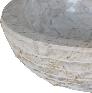 Umywalka vidaXL Umywalka marmurowa, 40 cm, kremowa 5