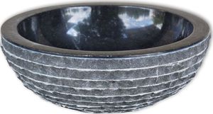 Umywalka vidaXL Umywalka marmurowa, 40 cm, czarny 2