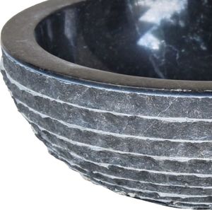 Umywalka vidaXL Umywalka marmurowa, 40 cm, czarny 3