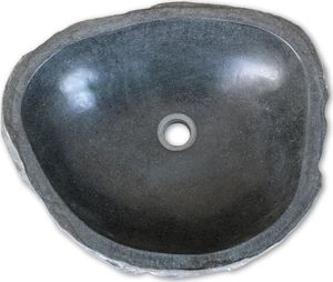 Umywalka vidaXL Owalna umywalka z kamienia rzecznego, 46-52 cm 3