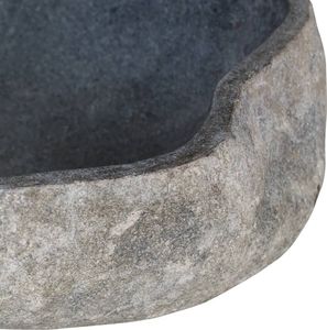 Umywalka vidaXL Owalna umywalka z kamienia rzecznego, 46-52 cm 4