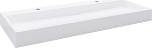 Umywalka vidaXL Umywalka, 120x46x11 cm, kompozyt mineralny/marmurowy, biała 4