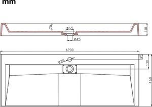 Umywalka vidaXL Umywalka, 120x46x11 cm, kompozyt mineralny/marmurowy, biała 7