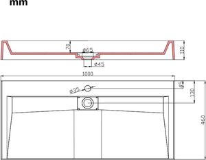 Umywalka vidaXL Umywalka, 100x46x11 cm, kompozyt mineralny/marmurowy, biała 7
