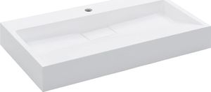 Umywalka vidaXL Umywalka, 80x46x11cm, kompozyt mineralny/marmurowy, biała (144065) 2