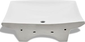 Umywalka vidaXL Umywalka prostokątna z otworem przelewowym i na baterię 7