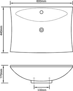 Umywalka vidaXL Umywalka prostokątna z otworem przelewowym i na baterię 8