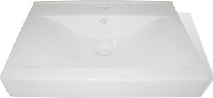 Umywalka vidaXL Luksusowa umywalka prostokątna z otworem na kran, biała 3