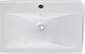 Umywalka vidaXL Luksusowa umywalka prostokątna z otworem na kran, biała 4