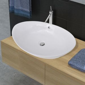 Umywalka vidaXL Luksusowa owalna umywalka z otworem przelewowym, 59 x 38,5 cm 1