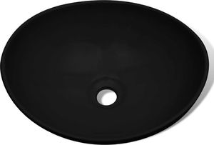 Umywalka vidaXL Luksusowa ceramiczna umywalka, owalna, czarna, 40 x 33 cm 3